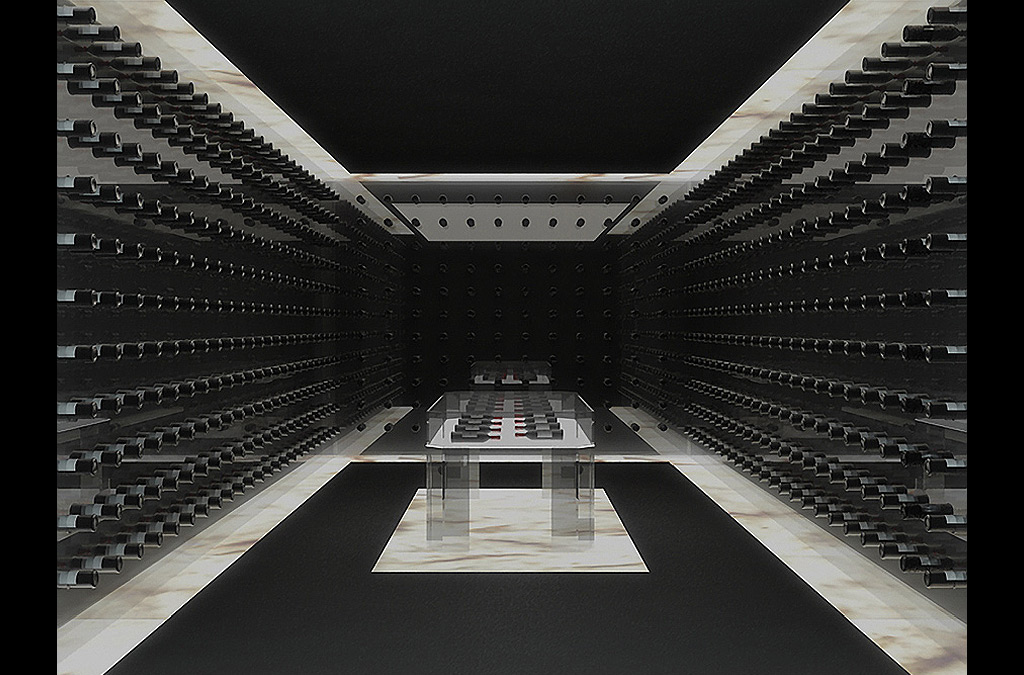 Bodega privada para vivienda unifamiliar de lujo.
